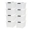 Plastic Storage Bins with Lids and Secure Latching Buckles Natural - 8 Pack